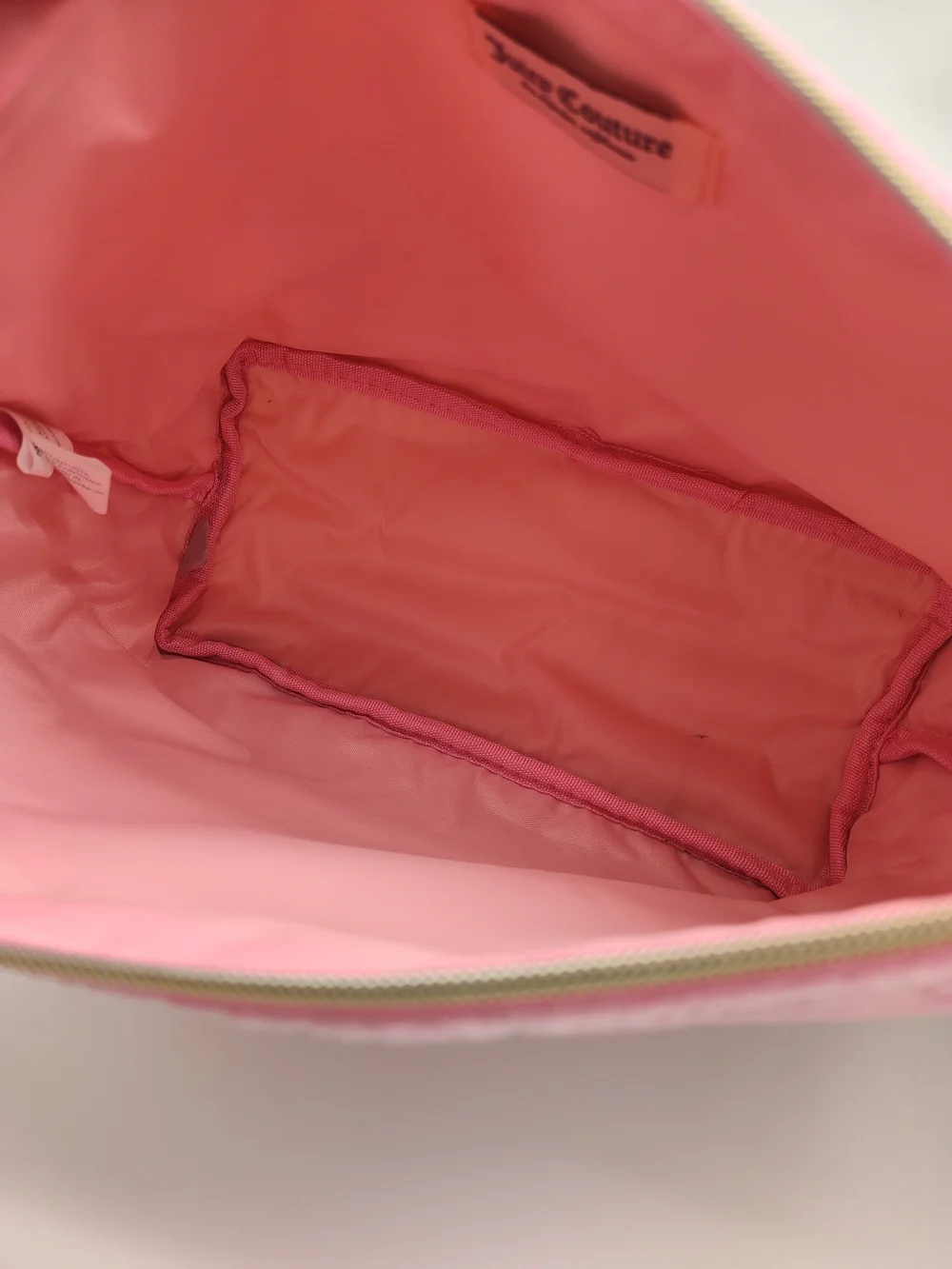JUICY COUTURE Pink Velour Monogram Cosmetic Bag Travel Bottle NWT